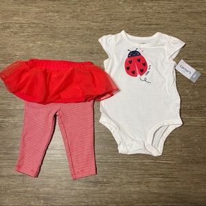 Carter’s 2-Piece Ladybug Bodysuit & Tutu Pant Set
